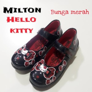 Sepatu Anak Perempuan Milton Kitty Bunga Merah Tokopedia