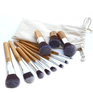 Bamboo Makeup Brush 11pcs Set Cosmetic Brush 11pcs Kuas Kosmetik Tokopedia