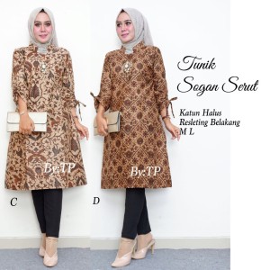 Baju Batik Wanita Tunik Sogan Tokopedia