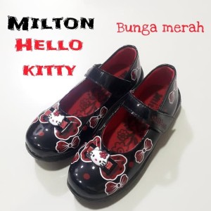 Sepatu Anak Perempuan Milton Kitty Bunga Merah Tokopedia