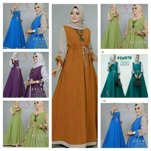 Renata Dress Baju Muslim Wanita Tokopedia