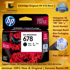 Tinta Hp 678 Black Tokopedia