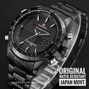 Jam Pria Original Naviforce N9024 Dualtime Tachymeter Black Chain White Stripe Hargajam Harga Jam Tangan Cowok Ori Anti Air Tokopedia