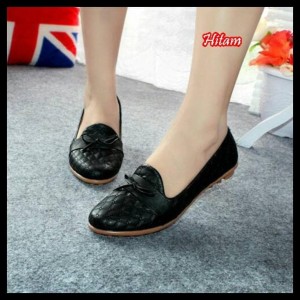 Sepatu Wanita Flatshoes Debby Motif Kulit Ular Tokopedia