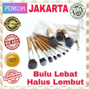 Bamboo Makeup Brush 11pcs Set Cosmetic Brush 11pcs Kuas Kosmetik Tokopedia