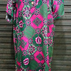 Daster Pendek Batik Kencana Ungu Model 25 Label Biru Daster Plisket Saku Tokopedia