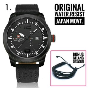 Bonus Gelang Jam Tangan Pria Original Naviforce By Hargajam Cowok Anti Air Ori Water Resist Proof Renang Tokopedia