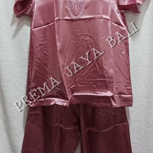 Baju Tidur Piyama Bahan Satin Model Baju Pendek Celana Panjang Motif Polos Harga Grosir Murah Tokopedia