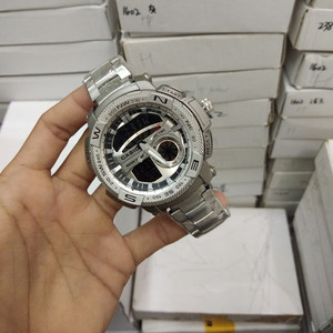 Jam Tangan Sport Casio Silver Variasi Chrono Tokopedia