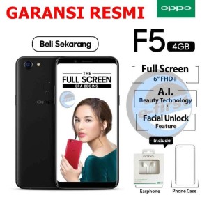 Oppo F5 32gb Ram 4gb Resmi Oppo Free Tongsis Tokopedia
