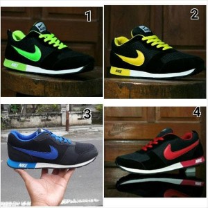 Sepatu Pria Nike Waffle Trainner Hitam Kuning Sport Joging Olahraga Lari Kets Tokopedia