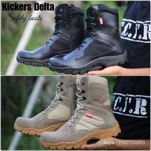 Kickers Delta Boots Safety Ujung Besi Zipper Sleting Toko Gudang Pabrik Shoes Warna Crem Tokopedia