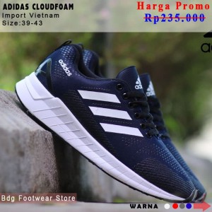 Sepatu Running Adidas Cloudfoam Pria Olahraga Sekolah Tokopedia