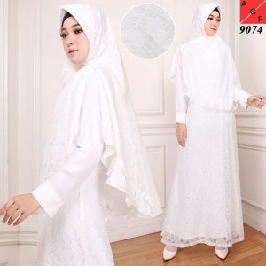 Baju Muslim Gamis Syari Putih Abaya Hitam Tokopedia