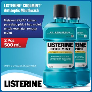 Listerine Cool Mint 500ml 2 Pcs Tokopedia
