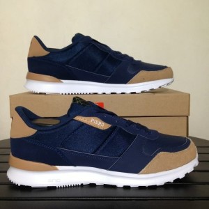Piero Steel Runner Navy Brown White Tokopedia