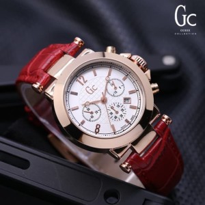 Jam Tangan Wanita Kulit Gc Merah Tokopedia