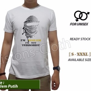 Kaos Distro Iam Moslem Im Not Terrorist Islam Muslim Islami Tshirt Cowok Pria Baju Hitam Tomyliston Tokopedia