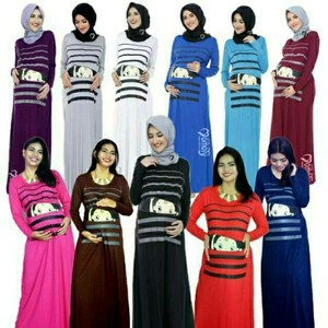 Baju Hamil Gamis Maxi Dress Unik Baby Peeking 2 Momoty Tokopedia