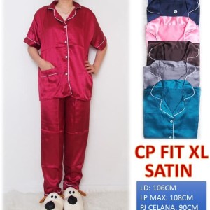 Cp Satin Pajamas Celana Panjang Baju Tidur Wanita Pajamas Piyama Setelan Satin Tokopedia