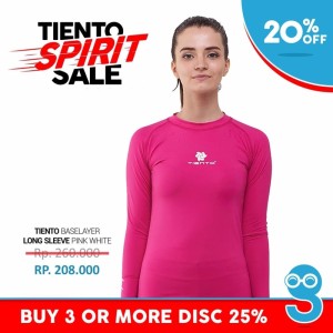 Tiento Baselayer Manset Compression Baju Kaos Ketat Olahraga Gym Zumba Running Fitness Futsal Renang Diving Long Sleeve Pink Fanta Original Tokopedia