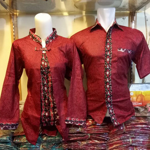 Baju Sarimbit Atasan Couple Batik Daun Rambat Tokopedia