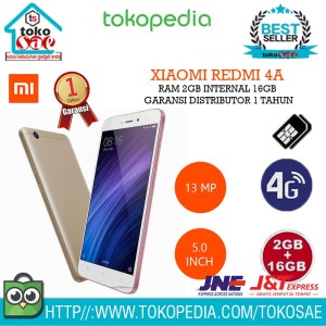 Xiaomi Redmi 4a Ram 2gb Internal 16gb Garansi Distributor Tokopedia