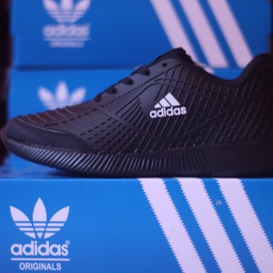 Sepatu Sekolah Adidas Bahan Karet Hitam Polos Tokopedia