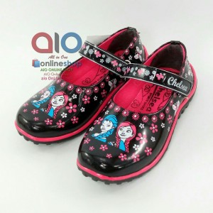 Sepatu Anak Perempuan Hitam Pink Original By Santica Michiko Sepatu Kets Tokopedia