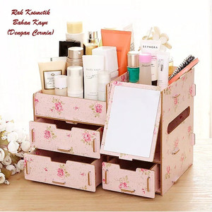 Promo Rak Kosmetik Kayu Cermin Tempat Tissue Tempat Perhiasan Aksesoris Tokopedia