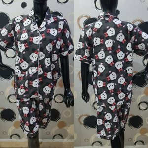 Hitam Baju Tidur Cewek Piyama Celana Pendek Silk Satin Premium Wanita Daster Tokopedia
