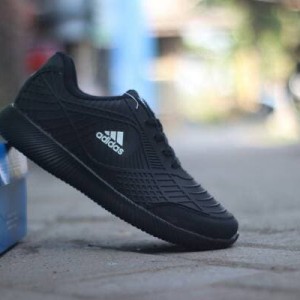 Sepatu Sekolah Adidas Bahan Karet Hitam Polos Tokopedia