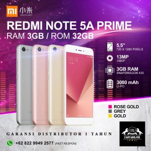 Xiaomi Redmi 5a Ram 3gb Rom 32gb Grey Distri Tokopedia
