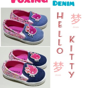 Sepatu Anak Perempuan Foxing Denim Hello Kitty Tokopedia