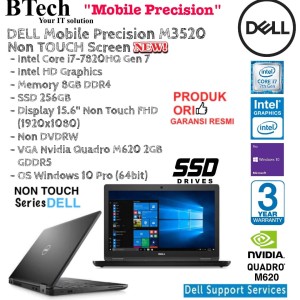 Dell Precision M3520 Win10pro 8gb 256gb Ssd Nv Quadro M620 Tokopedia
