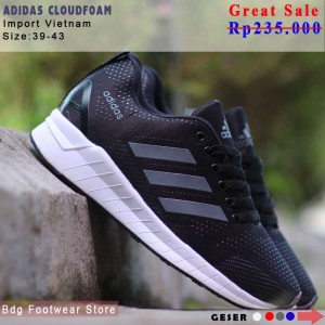 Sepatu Running Adidas Cloudfoam Pria Olahraga Sekolah Tokopedia