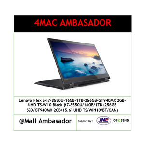 Lenovo Flex 5 I7 8550u 16gb 1tb 256gb Gt940mx 2gb Uhd Ts W10 Black Tokopedia