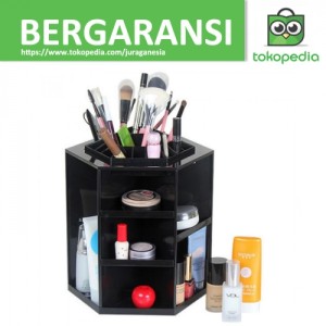 Rak Kosmetik Makeup Berputar 360 Derajat Hitam Baru Tokopedia
