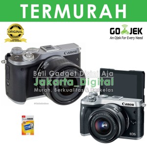 Canon Eos M6 Kit 15 45mm Is Stm Kamera Canon Eos M6 Paket Lengkap Tokopedia