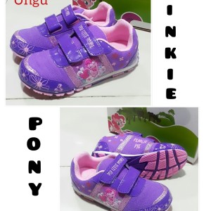 Sepatu Anak Anak Perempuan Pinky Pony Hitam Ungu Kets Tokopedia