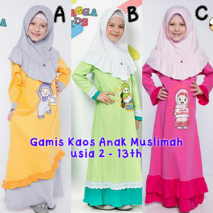 Gamis Kaos Anak Gamis Anak Baju Gamis Anak Perempuan Tokopedia