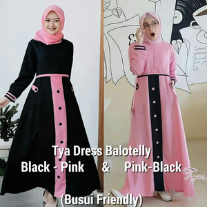Baju Muslim Tya Dress Gamis Muslim Gamis Remaja Tokopedia