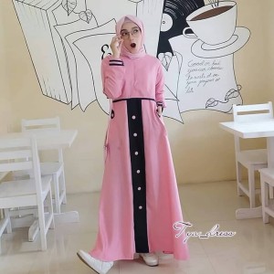 Baju Muslim Tya Dress Gamis Muslim Gamis Remaja Tokopedia
