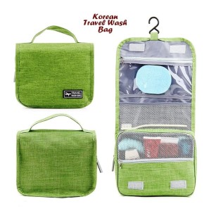 Tas Travel Perlengkapan Mandi Dan Kosmetik Lipat Biru Muda Tokopedia