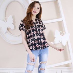 Baju Batik Atasan Blus Wanita Tokopedia