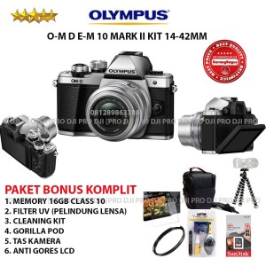 Olympus Om D E M10 Mark Ii Kit 14 42mm Ez With 40 150mm R Tokopedia