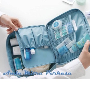 Tas Makeup Make Up Kosmetik Tas Multifungsi Travel Pouch Navy Bintang Tokopedia