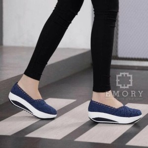 Sepatu Slipon Brukat Dongker Tokopedia