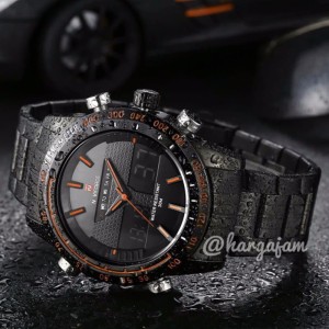 Jam Pria Original Naviforce N9024 Dualtime Tachymeter Black Chain White Stripe Hargajam Harga Jam Tangan Cowok Ori Anti Air Tokopedia