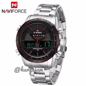 Jam Pria Original Naviforce N9024 Dualtime Tachymeter Black Chain White Stripe Hargajam Harga Jam Tangan Cowok Ori Anti Air Tokopedia